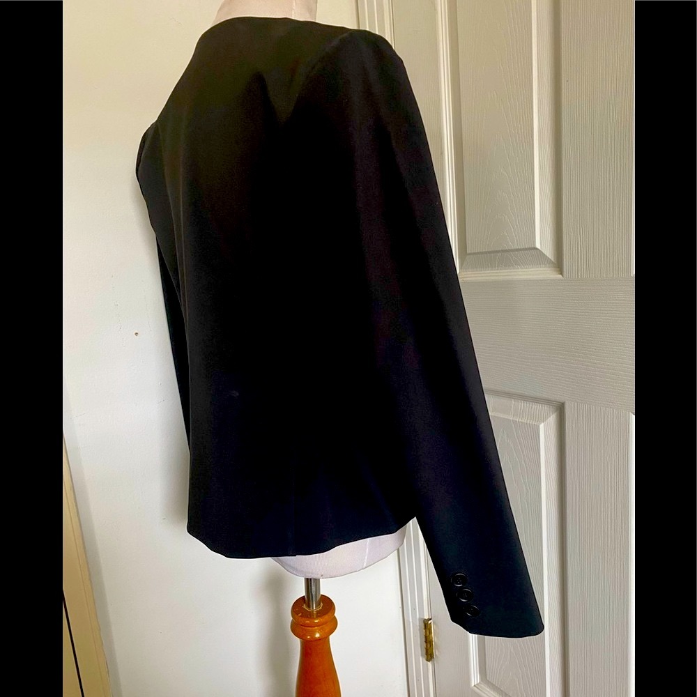 Joseph Ribkoff Black Draped Ruffle Blazer - Picture 7 of 10
